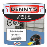 Denny's Floor Paint For Grip Coating Colour- Chilled Skyline Blue - Anti-Slip Hardwearing Safe