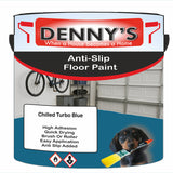 Denny's Floor Paint For Grip Coating Colour- Chilled Turbo Blue - Anti-Slip Hardwearing Safe
