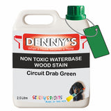 Denny's Stain Paint For Sheds Colour- Circuit Drab Green - Weatherproof Uv-Safe Nourish