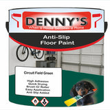 Denny's Floor Paint For Grip Coating Colour- Circuit Field Green - Anti-Slip Hardwearing Safe