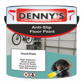 Denny's Floor Paint For Grip Coating Colour- Circuit Green - Anti-Slip Hardwearing Safe