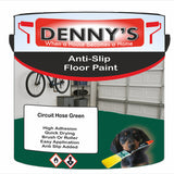 Denny's Floor Paint For Grip Coating Colour- Circuit Hose Green - Anti-Slip Hardwearing Safe