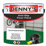 Denny's Floor Paint For Grip Coating Colour- Circuit Industrial Green - Anti-Slip Hardwearing Safe