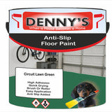 Denny's Floor Paint For Grip Coating Colour- Circuit Lawn Green - Anti-Slip Hardwearing Safe
