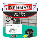 Denny's Floor Paint For Grip Coating Colour- Circuit Pressure Green - Anti-Slip Hardwearing Safe