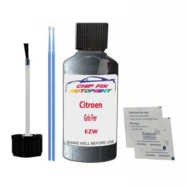 Citroen Gris Fer Touch Up Paint Code EZW Scratch Repair Kit