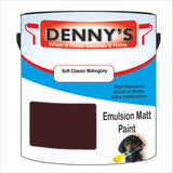 Denny's Emulsion Paint For Walls Colour- Soft Classic Mahogony - Matte Wipe-Clean Durable Coverage