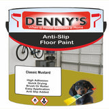 Denny's Floor Paint For Grip Coating Colour- Classic Mustard - Anti-Slip Hardwearing Safe