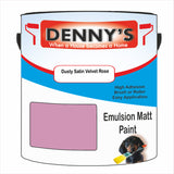 Denny's Emulsion Paint For Ceilings Colour- Dusty Satin Velvet Rose - Matte Low-Splatter Stain-Hide Bright