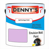 Denny's Emulsion Paint For Ceilings Colour- Soft Heritage Violet - Matte Low-Splatter Stain-Hide Bright