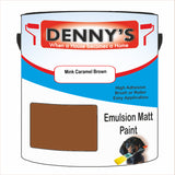 Denny's Emulsion Paint For Ceilings Colour- Mink Caramel Brown - Matte Low-Splatter Stain-Hide Bright