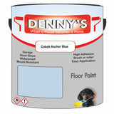 Denny's Floor Paint For Garages Colour- Cobalt Anchor Blue - Oilproof Tyre-Tough Hardwearing