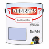 Denny's Tile Paint For Bathroom Tile Colour- Cobalt Blueprint Blue - Moistureproof Easy-Clean Makeover