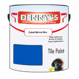 Denny's Tile Paint For Bathroom Tile Colour- Cobalt Marine Blue - Moistureproof Easy-Clean Makeover
