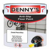 Denny's Floor Paint For Grip Coating Colour- Cobalt Petrol Blue - Anti-Slip Hardwearing Safe
