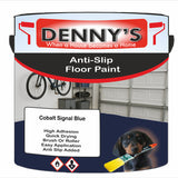 Denny's Floor Paint For Grip Coating Colour- Cobalt Signal Blue - Anti-Slip Hardwearing Safe