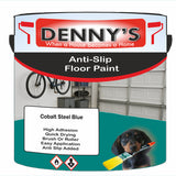 Denny's Floor Paint For Grip Coating Colour- Cobalt Steel Blue - Anti-Slip Hardwearing Safe