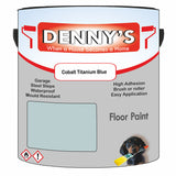 Denny's Floor Paint For Garages Colour- Cobalt Titanium Blue - Oilproof Tyre-Tough Hardwearing