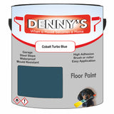 Denny's Floor Paint For Sheds Colour- Cobalt Turbo Blue - Durable Anti-Slip Weatherproof