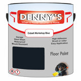 Denny's Floor Paint For Sheds Colour- Cobalt Workshop Blue - Durable Anti-Slip Weatherproof