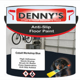 Denny's Floor Paint For Grip Coating Colour- Cobalt Workshop Blue - Anti-Slip Hardwearing Safe