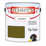 Denny's Tile Paint For Bathroom Tile Colour- Combat Olive - Moistureproof Easy-Clean Makeover