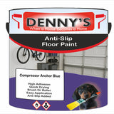 Denny's Floor Paint For Grip Coating Colour- Compressor Anchor Blue - Anti-Slip Hardwearing Safe