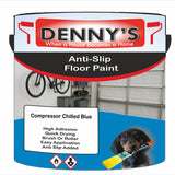Denny's Floor Paint For Grip Coating Colour- Compressor Chilled Blue - Anti-Slip Hardwearing Safe