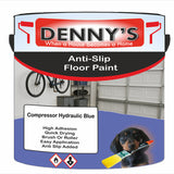 Denny's Floor Paint For Grip Coating Colour- Compressor Hydraulic Blue - Anti-Slip Hardwearing Safe