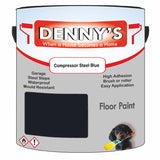 Denny's Floor Paint For Commercial Areas Colour- Compressor Steel Blue - High-Traffic Anti-Slip Hardwearing