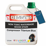 Denny's Stain Paint For Fences Colour- Compressor Titanium Blue - Weatherproof Uv-Safe Protect