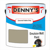 Denny's Emulsion Paint For Walls Colour- Concrete Feather Grey - Matte Wipe-Clean Durable Coverage