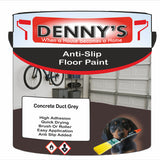 Denny's Floor Paint For Grip Coating Colour- Concrete Duct Grey - Anti-Slip Hardwearing Safe