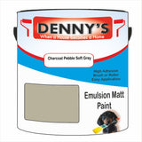 Denny's Emulsion Paint For Walls Colour- Charcoal Pebble Soft Grey - Matte Wipe-Clean Durable Coverage