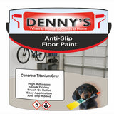 Denny's Floor Paint For Grip Coating Colour- Concrete Titanium Grey - Anti-Slip Hardwearing Safe