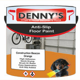 Denny's Floor Paint For Grip Coating Colour- Construction Beacon Orange - Anti-Slip Hardwearing Safe