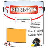 Denny's High Temp Paint For Stoves Colour- Construction Industrial Orange - Heatproof Soot-Resistant Durable
