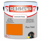 Denny's Floor Paint For Commercial Areas Colour- Construction Orange - High-Traffic Anti-Slip Hardwearing