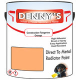 Denny's High Temp Paint For Stoves Colour- Construction Tangerine Orange - Heatproof Soot-Resistant Durable