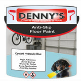 Denny's Floor Paint For Grip Coating Colour- Coolant Hydraulic Blue - Anti-Slip Hardwearing Safe