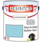 Denny's High Temp Paint For Pipes Colour- Coolant Hydraulic Blue - Heatproof Corrosionguard Durable