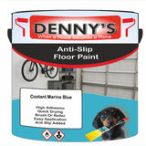 Denny's Floor Paint For Grip Coating Colour- Coolant Marine Blue - Anti-Slip Hardwearing Safe