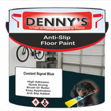 Denny's Floor Paint For Grip Coating Colour- Coolant Signal Blue - Anti-Slip Hardwearing Safe
