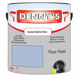 Denny's Floor Paint For Sheds Colour- Coolant Skyline Blue - Durable Anti-Slip Weatherproof