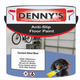 Denny's Floor Paint For Grip Coating Colour- Coolant Steel Blue - Anti-Slip Hardwearing Safe