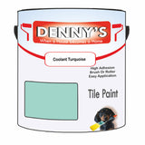 Denny's Tile Paint For Kitchen Tile Colour- Coolant Turquoise - Wipe-Clean Grease-Resistant Refresh