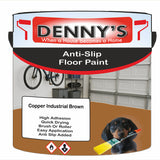 Denny's Floor Paint For Grip Coating Colour- Copper Industrial Brown - Anti-Slip Hardwearing Safe
