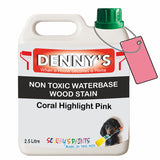 Denny's Stain Paint For Sheds Colour- Coral Highlight Pink - Weatherproof Uv-Safe Nourish