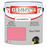 Denny's Floor Paint For Sheds Colour- Coral Highlight Pink - Durable Anti-Slip Weatherproof