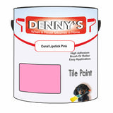 Denny's Tile Paint For Commercial Areas Colour- Coral Lipstick Pink - High-Traffic Durable Easy-Clean
